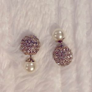 Double Sided Peekaboo Pearl Studded Earrings